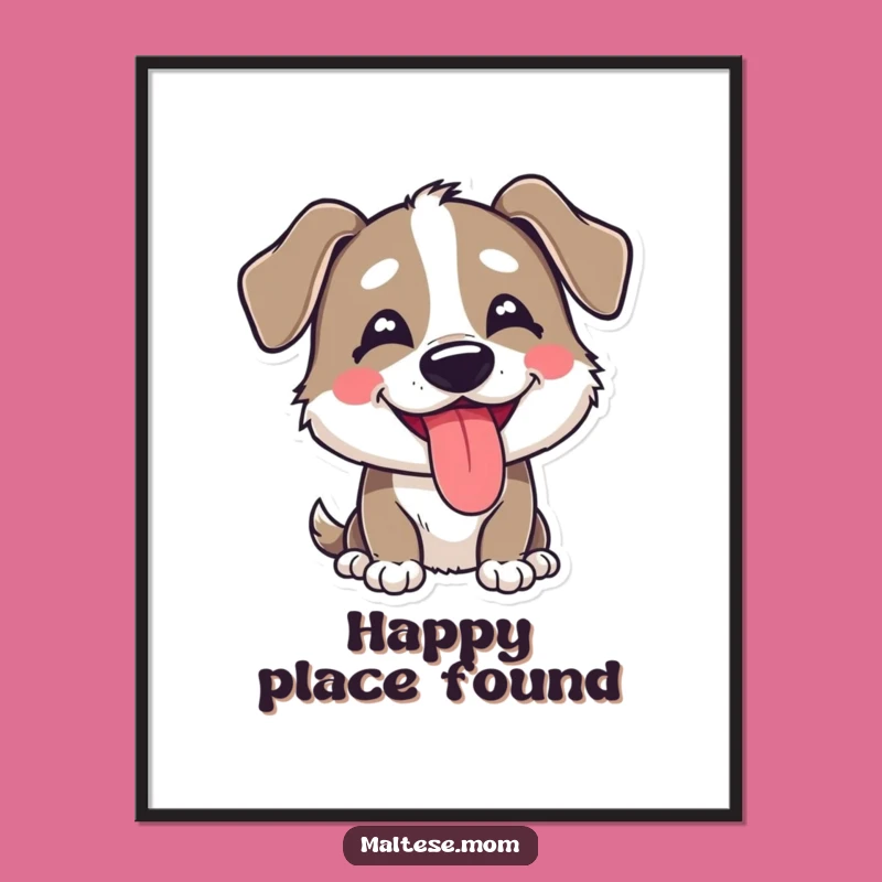Funny Goofy Dog Tongue Out Poster: Decorate with Delightful Canine Comedy