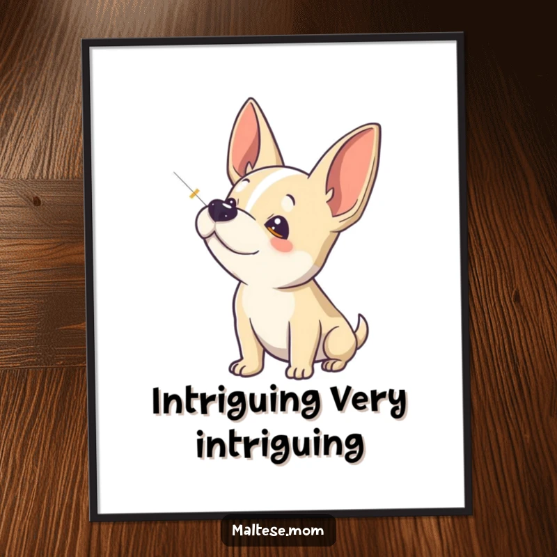 Funny Poster: A dog intensely sniffs the air, ears perked high, capturing a moment of focused curiosity and exploration.