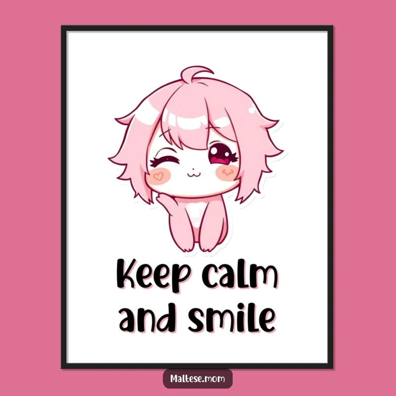 Funny Sweet Smile Character Poster: Adorable Wall Art for a Cheerful Room