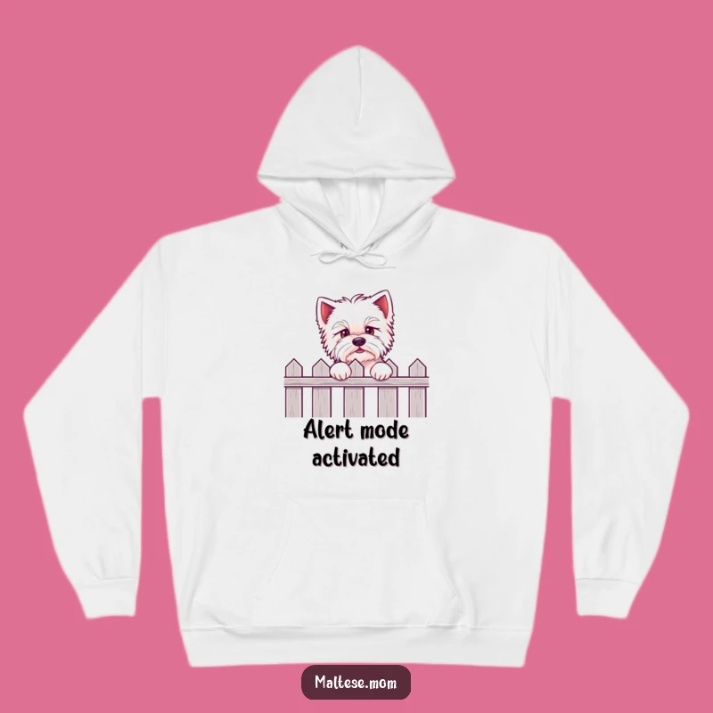 Funny Kawaii Maltese Hoodie: Cozy comfort with an eager pup peeking, great funny gift.