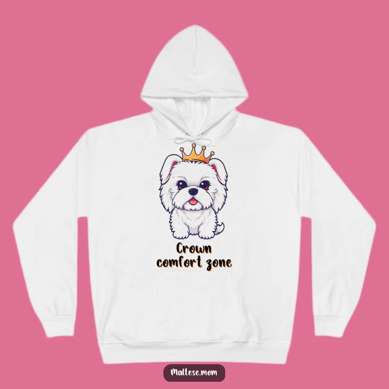 Cozy Funny Regal Maltese Dog Crown Hoodie: Stay Warm in Royal Comfort