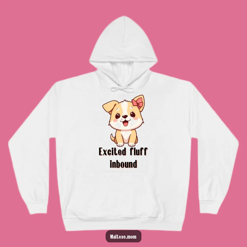 Funny Excited Dog Bow Ear Hoodie: Cozy Up with Canine Cheer and Laughter