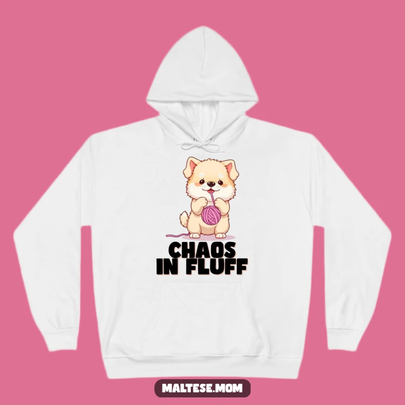 Funny Fluffy Dog Yarn Chase Hoodie: Cozy Up with Hilarious Canine Companionship