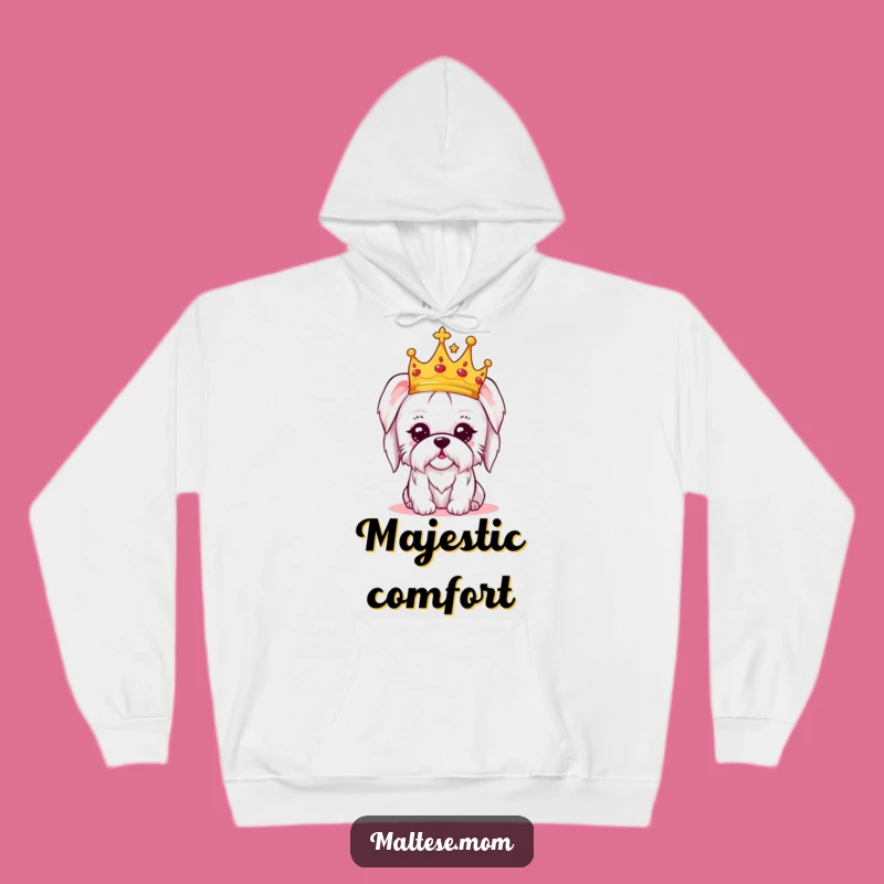 Funny Kawaii Maltese Crown Hoodie - Cozy Regal Amused Comfort Gift