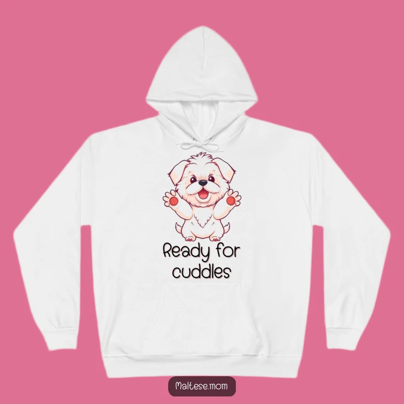 Funny Kawaii Maltese Dog Hoodie, Cozy Bichon Welcome Wear, Perfect Gift