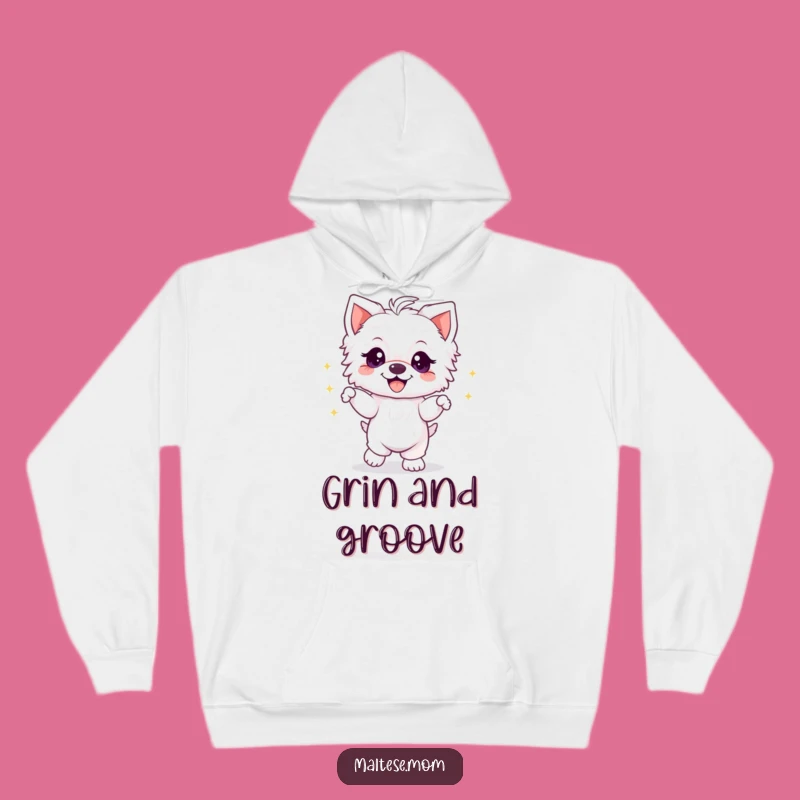 Funny Maltese Puppy Dancing Hoodie - Cozy & Joyful Dog Lover Gift