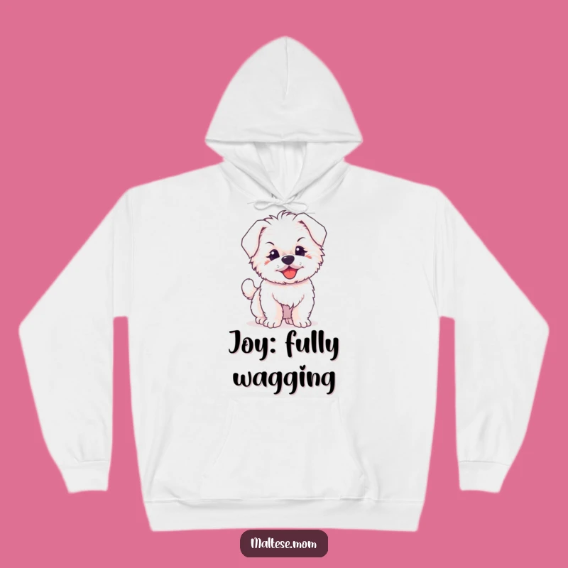Funny Maltese Puppy Hoodie, Cozy Tail Wagging Sweatshirt Gift