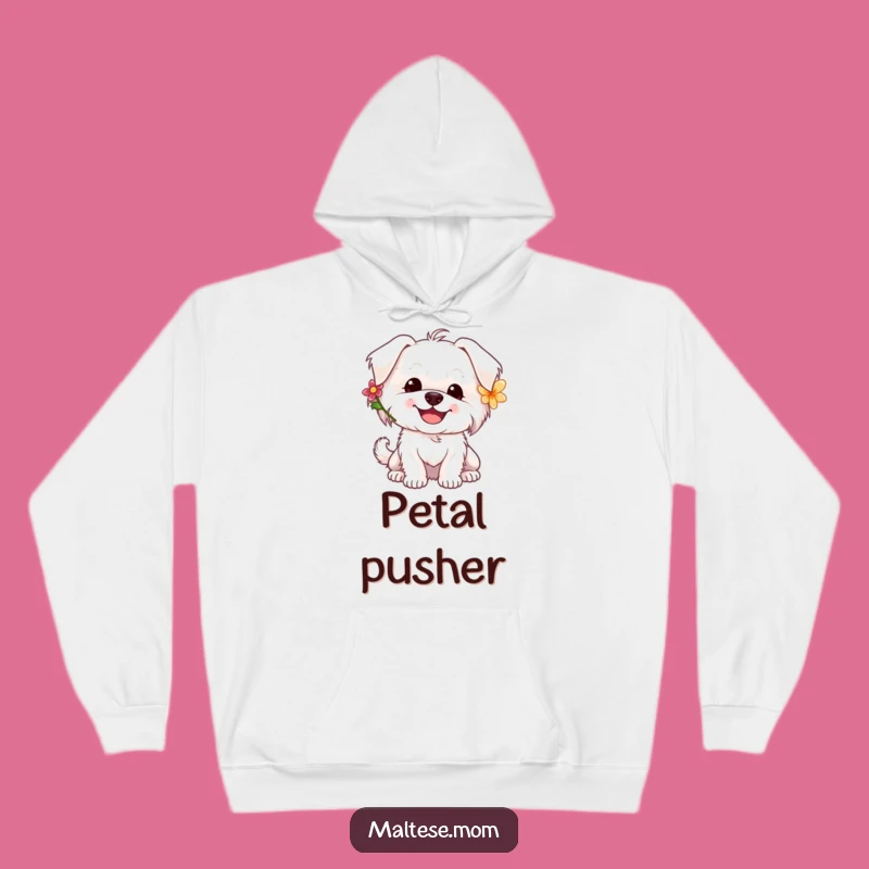Funny Maltese Flower Hoodie: Cozy Happy Pooch Comfort