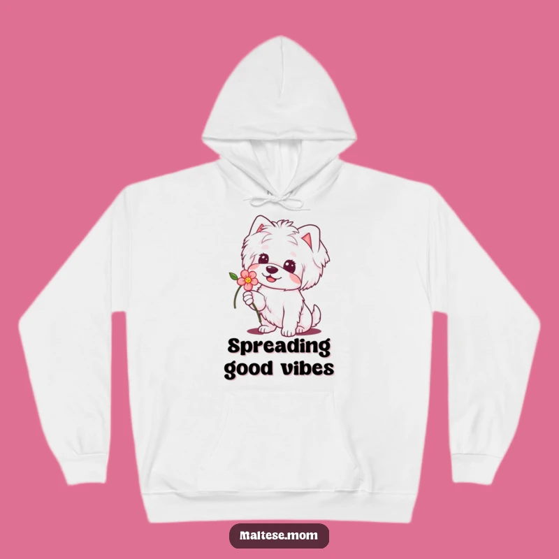 Funny Maltese Flower Dog Hoodie: Cozy Smiles, Perfect Sweet Gift!