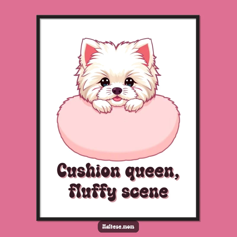 Free Printable Wall Art: Maltese Cushion Peek - Humorous Decor