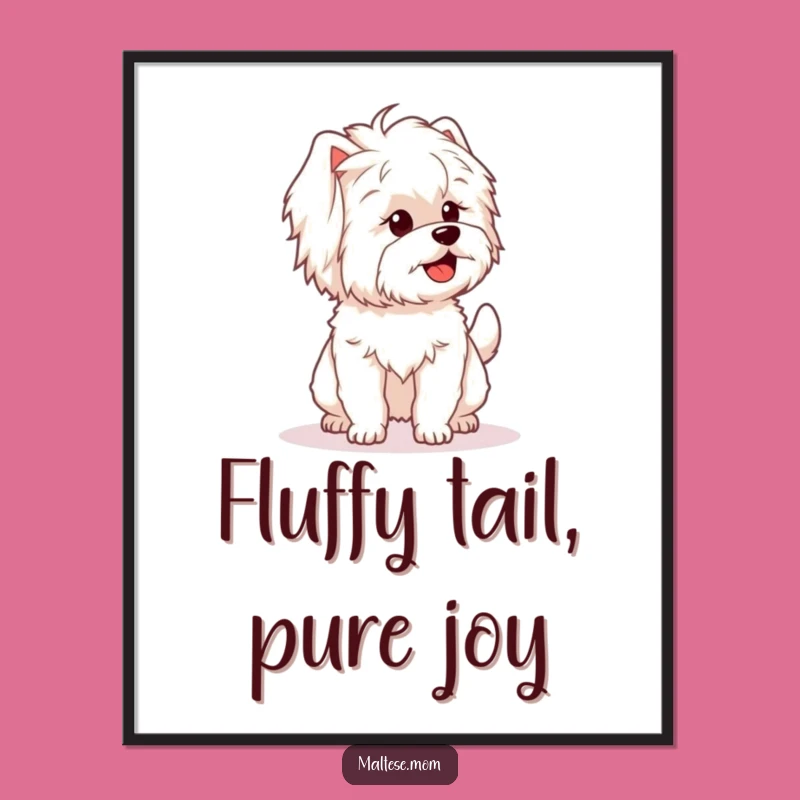Free Printable Maltese Wall Art: Wagging Tail Funny Dog Downloadable Art for Joyful Spaces