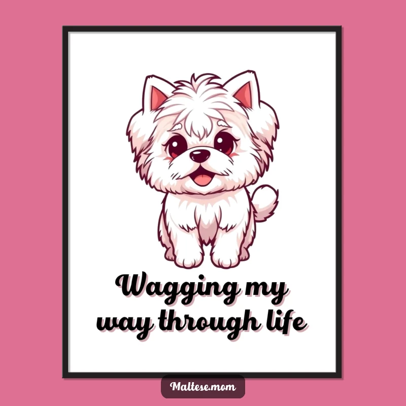 Free Printable Wall Art: Cute Maltese Excitement, Adorable Downloadable Art!
