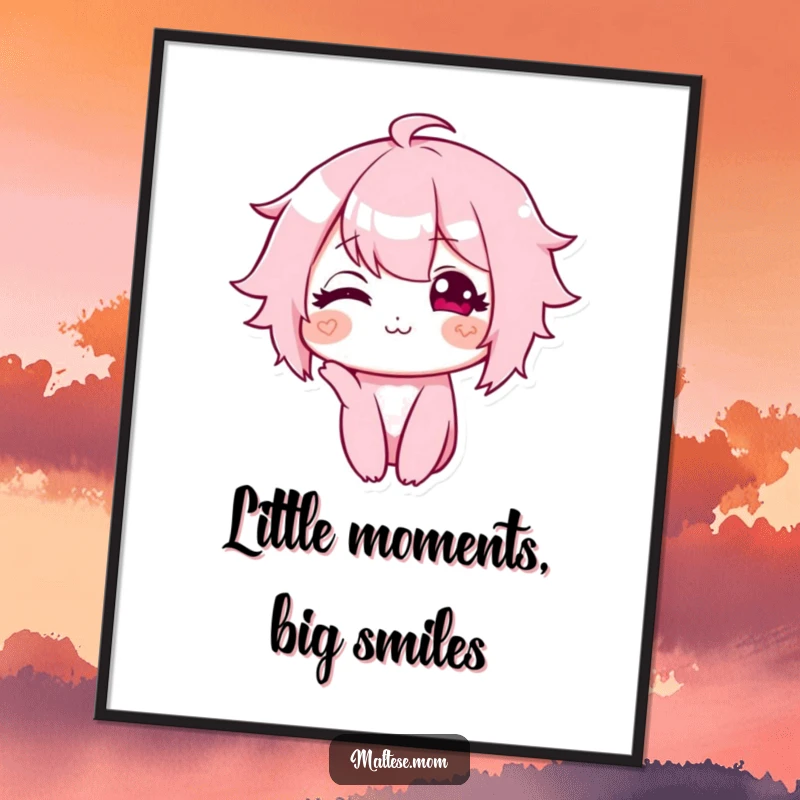 Funny Free Printable Wall Art: Character with a sweet smile and a slight head tilt, adding quirky charm