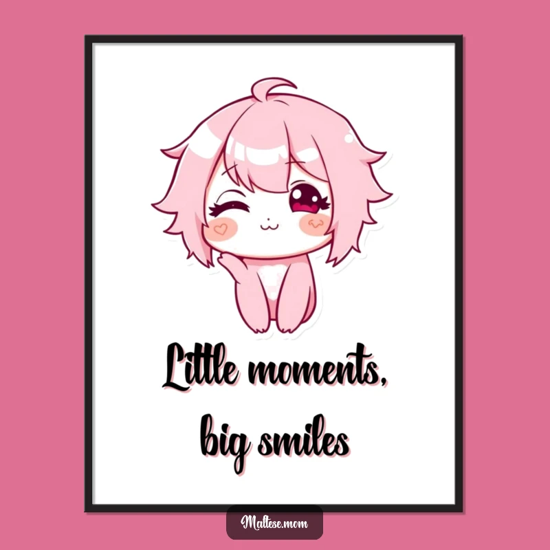 Free Printable Wall Art: Sweet Smiling Character, Funny Downloadable Art for a Quirky Home Decor