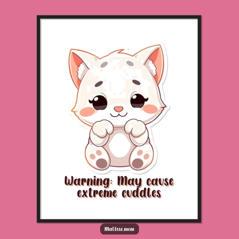 Funny Free Printable Wall Art: Cuddly Character, Soft Paws, Cozy Decor
