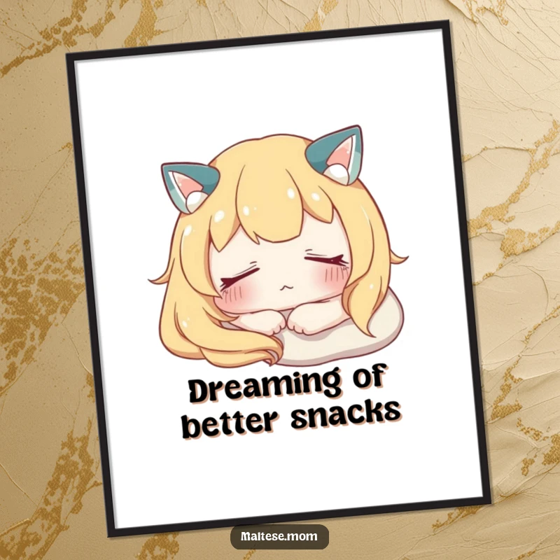 Funny Free Printable Wall Art: A character in deep, peaceful rest with eyes closed, ideal for a tranquil space.