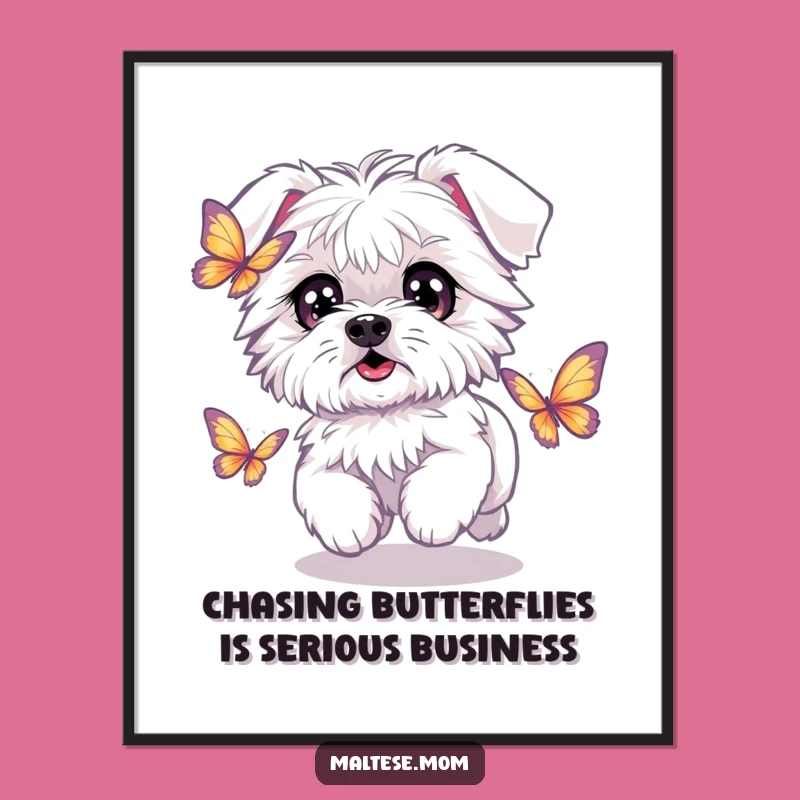 Funny Free Printable Wall Art: Playful Maltese Dog, Hilarious Downloadable Decor