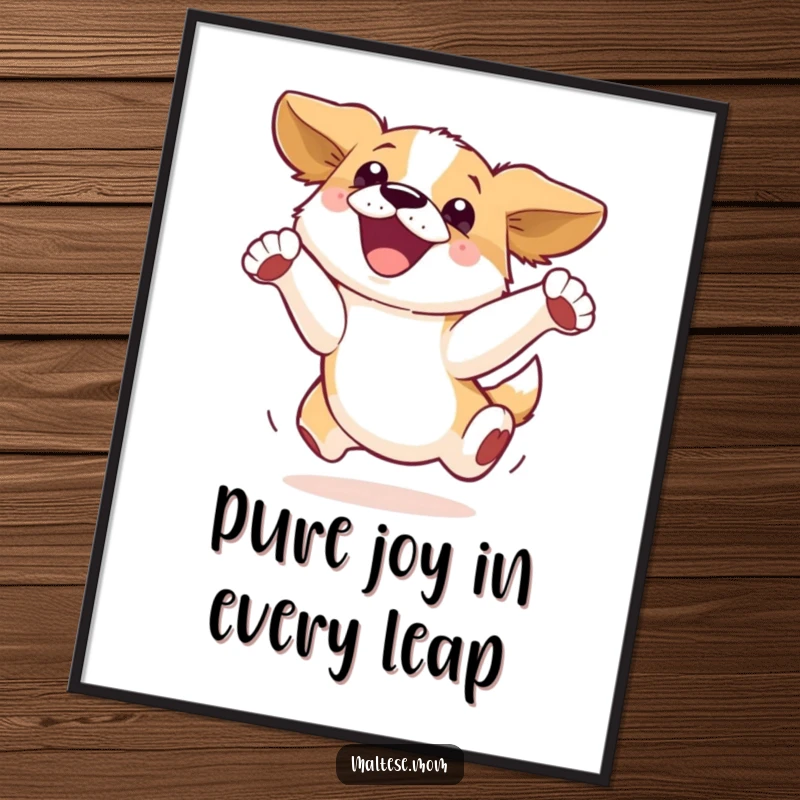 Funny Free Printable Wall Art: A dog in mid-air, captured in a moment of pure, unadulterated delight.
