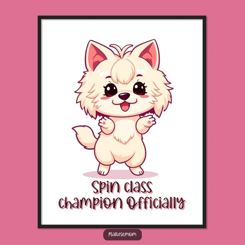 Free Printable Wall Art: Funny Maltese Spin, Whimsical Dog Decor Download!