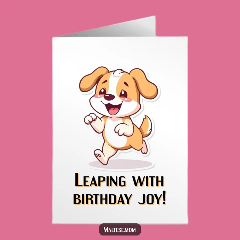 Free Printable Birthday Card: Joyful Prancing Dog, Perfect DIY Downloadable Gift