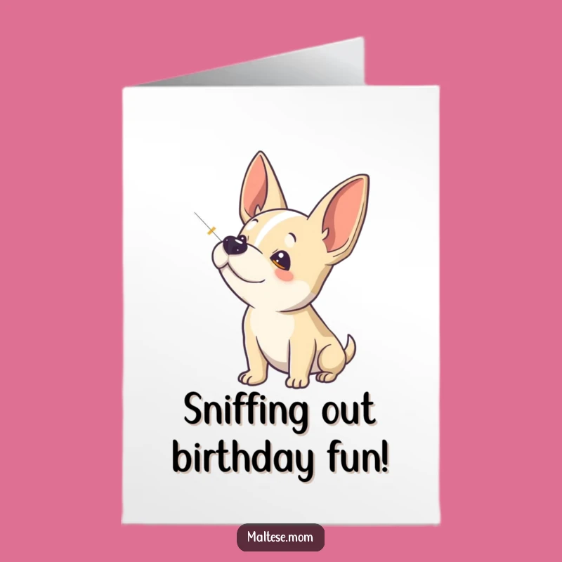 Free Printable Birthday Card: Curious Dog Sniffing Air, Funny Downloadable Gift