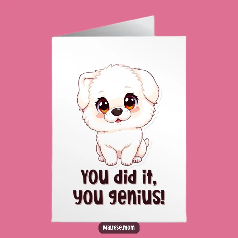 Free Printable Congrats Card: Innocent Dog Tilt - Humorous Downloadable Celebration