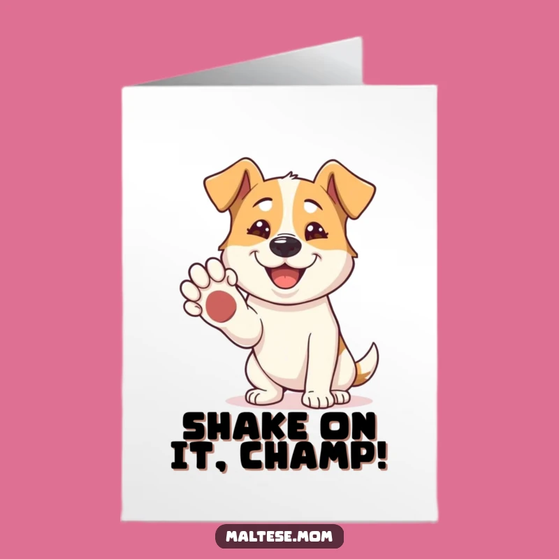 Free Printable Congrats Card: Happy Dog Paw Shake, Funny Downloadable Celebration