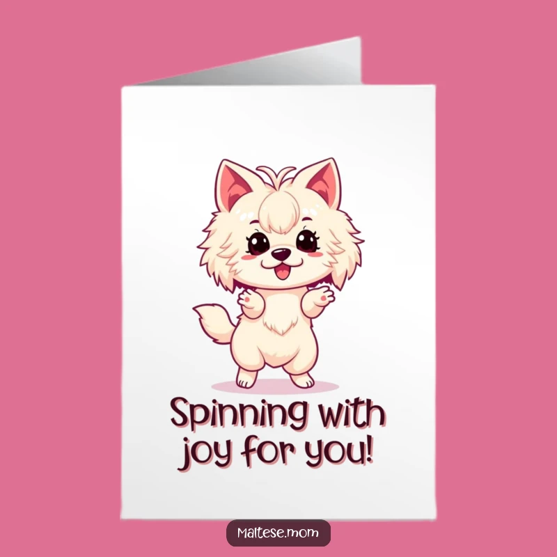 Free Printable Congrats Card: Maltese Spin, Celebrate Your Big Win Today!