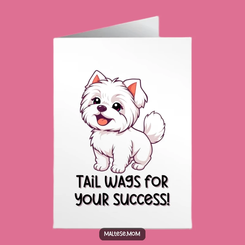 Free Printable Congrats Card: Joyful Maltese Dog, Perfect Downloadable Achievement Gift
