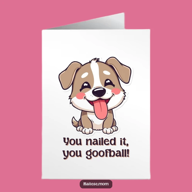 Free Printable Congrats Card: Goofy Dog, Amazing Downloadable Gift for Smiles