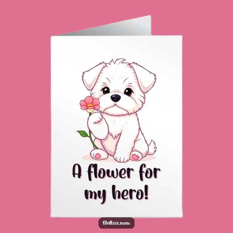 Free Printable Thank You Card - Adorable Maltese Flower Offering Downloadable Gift