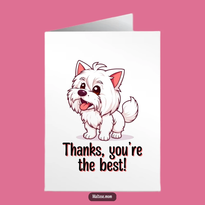 Free Printable Thank You Card: Happy Maltese Wag - Humor Downloadable Gift