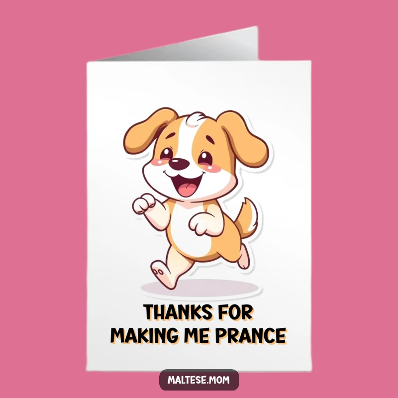 Free Printable Thank You Card: Prancing Pup, Ultimate DIY Downloadable Gift