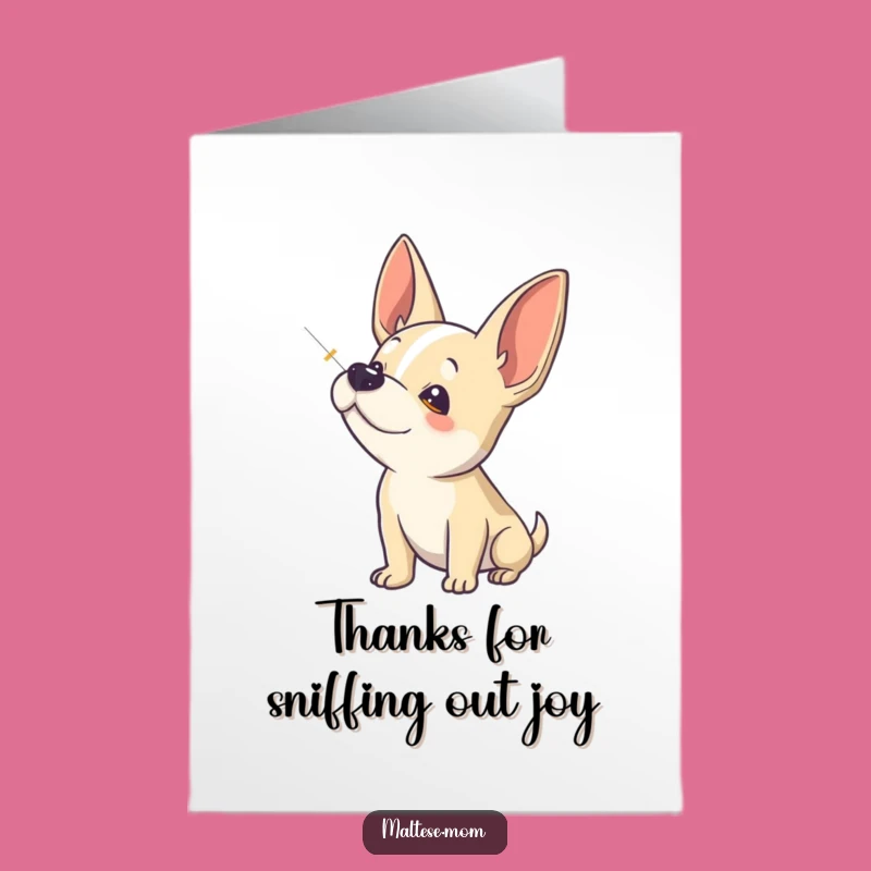 Free Printable Thank You Card: Sniffing Dog, Funny Downloadable Appreciation