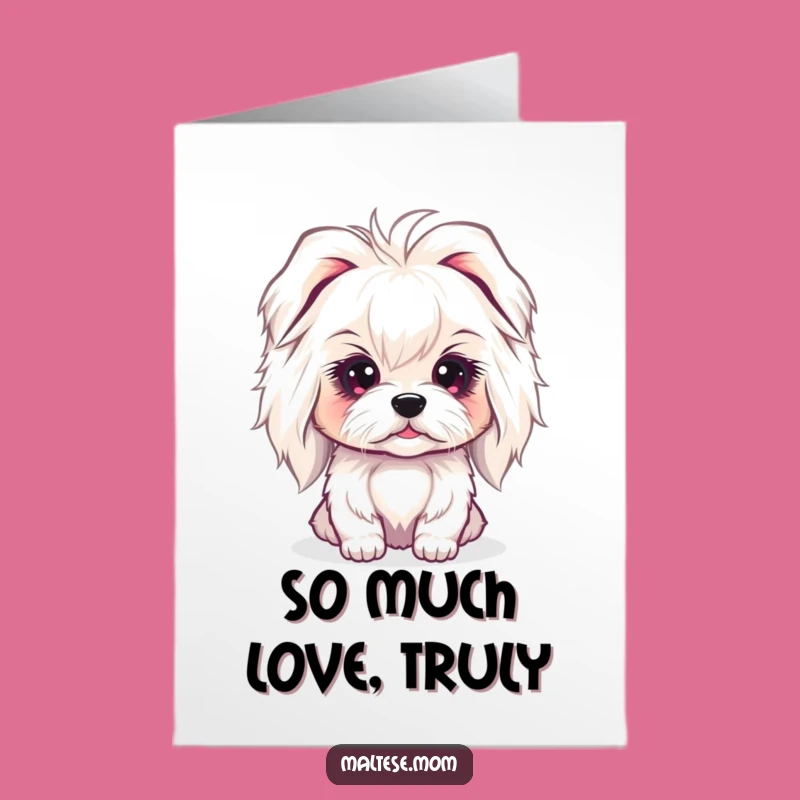 Free Printable Thank You Card: Sweet Maltese Gaze, Gratitude Expressed!