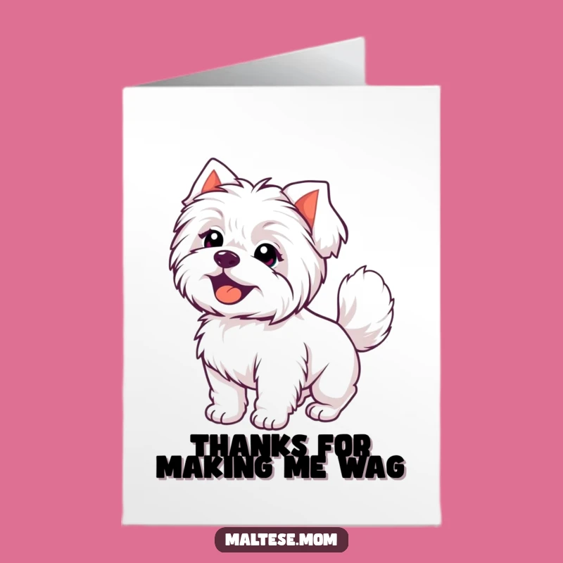 Free Printable Thank You Card: Joyful Maltese Dog, Heartfelt Downloadable Appreciation