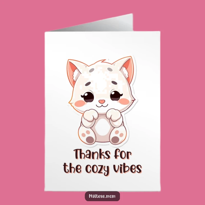 Free Printable Thank You Card: Cuddly Character, Soft Paws, Heartfelt Thanks