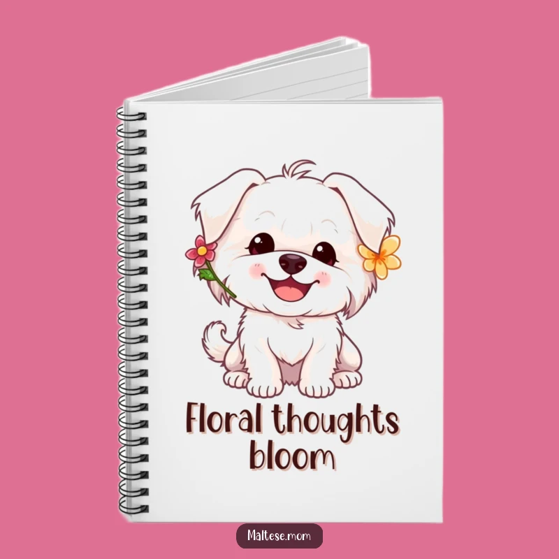 Funny Maltese Flower Notebook: Happy Pooch Journal