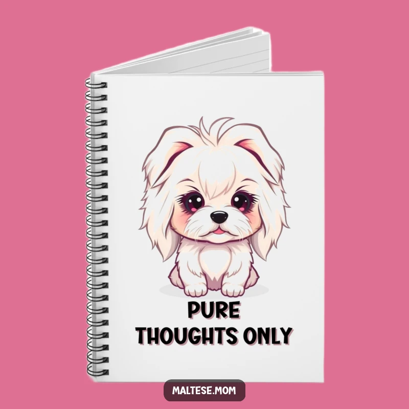 Funny Maltese Gaze Notebook: Sweet Innocent Dog Lady, Perfect Calm Gift!