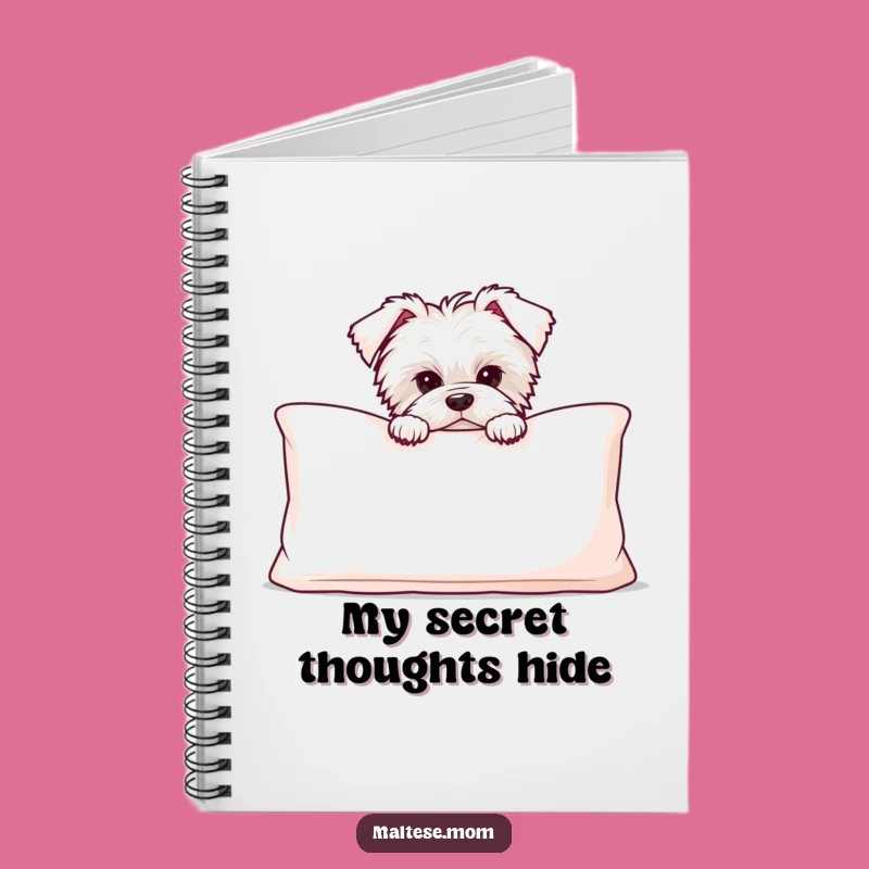 Funny Maltese Puppy Cushion Notebook - Hilarious Dog-Themed Journal