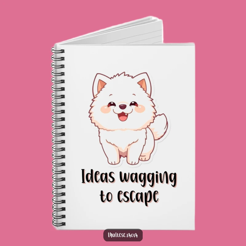 Funny Journal: Happy White Dog Tail Wags, Cute Dog Notes, Hilarious Stationery