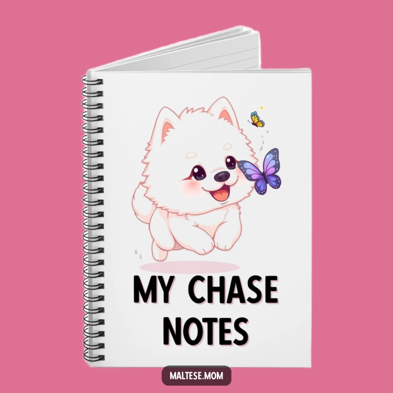 Funny Dog Butterfly Chase Notebook - Playful Pet Journal Gift!