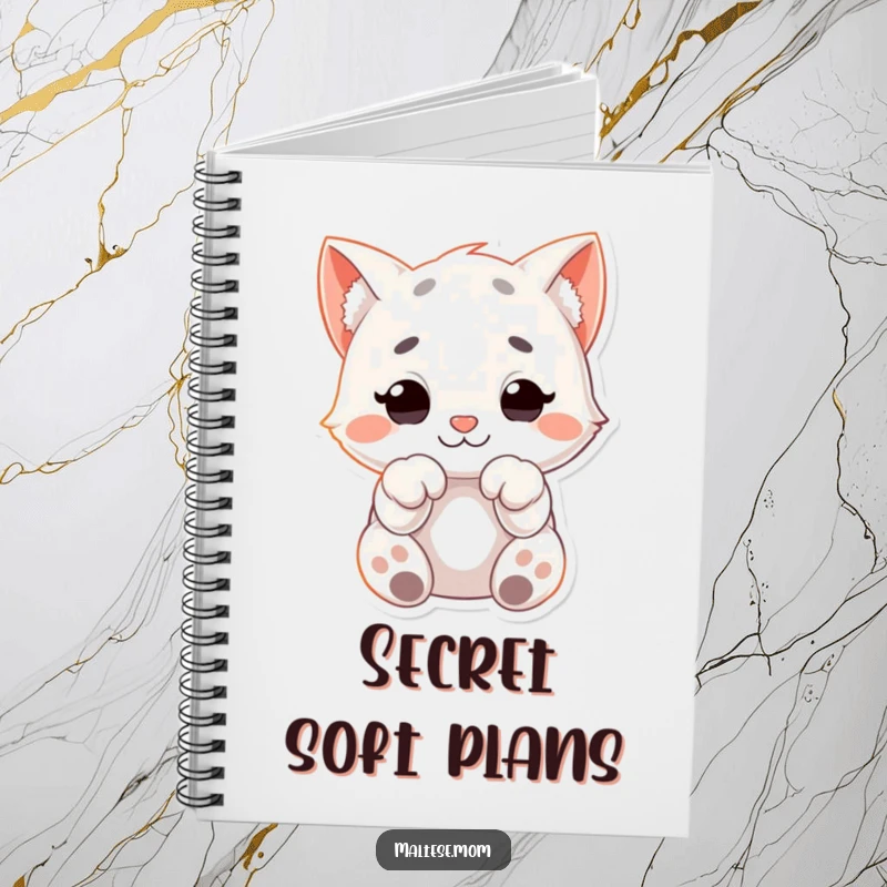 Funny Notebook decorated with a character's soft, curled paws, perfect for writing, journaling, and capturing sweet thoughts.