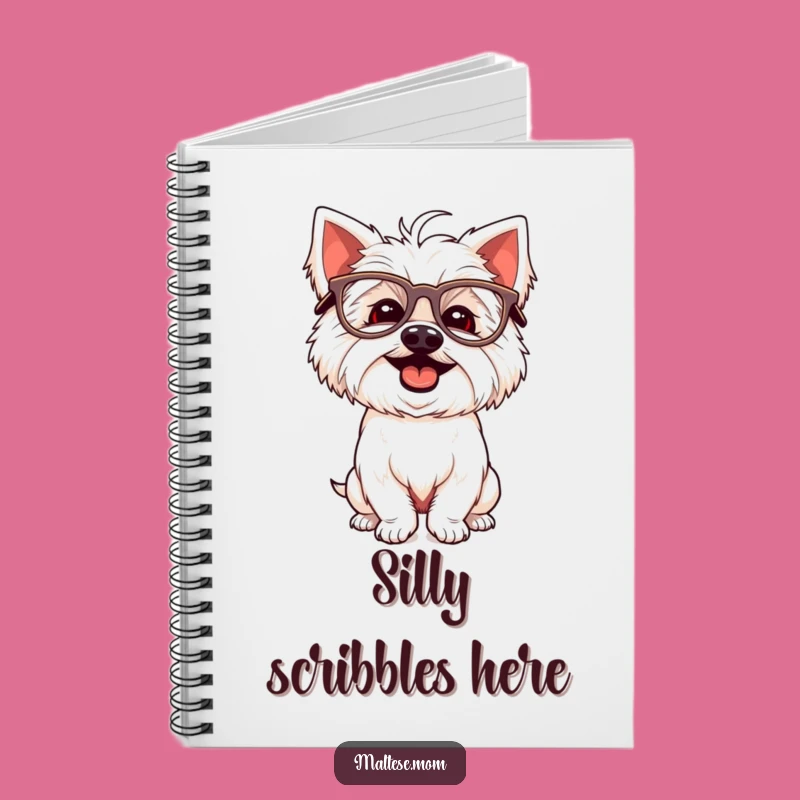Funny Maltese Glasses Notebook: Silly Pooch Journal
