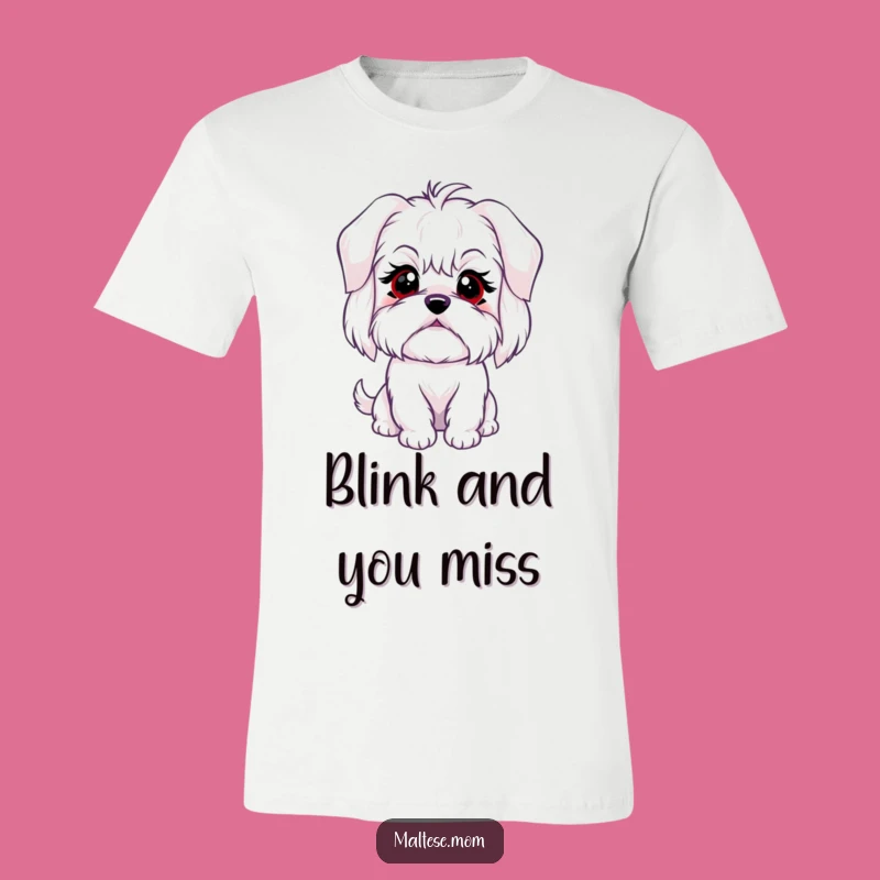 Funny Maltese Dog T-Shirt: Innocent Blink Design, Hilarious Gift for Pet Owners