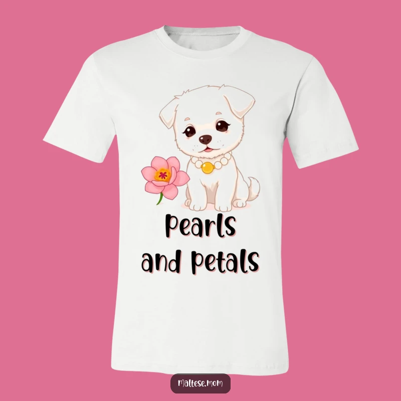 Funny Dog Pearl Necklace T-Shirt - Classy Canine Style Gift!
