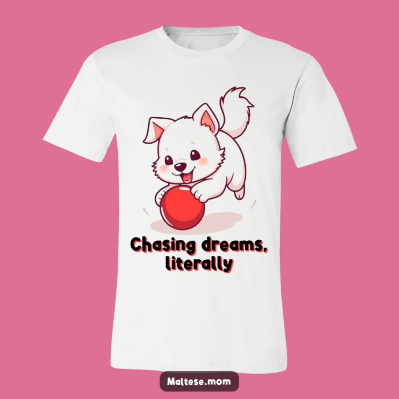 Funny Dog T-Shirt: Action Pup Chasing Ball, Energetic Pet Lover Tee