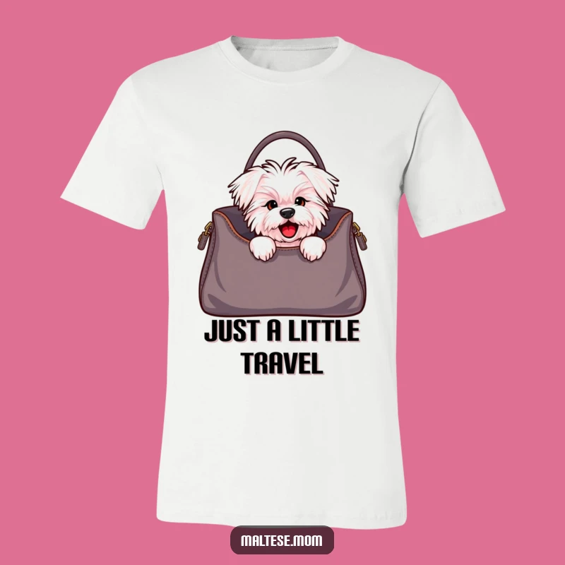 Funny Maltese Dog Handbag Peek Tee - Chic Pup Surprise Shirt Gift