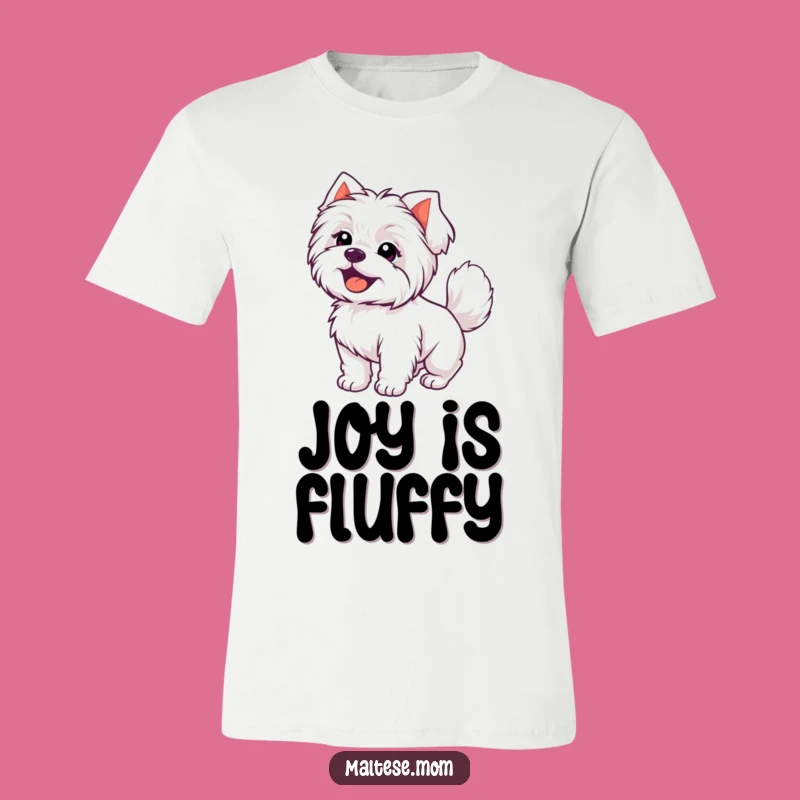 Funny Kawaii Maltese Happy Tail Tee: Hilarious Apparel for Pure Joyful Style