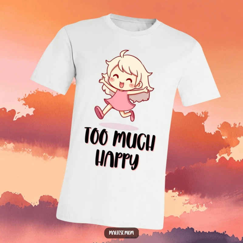 Funny T-Shirt showing a character prancing with a joyful, energetic step, embodying a spirit of lighthearted fun and playful movement.